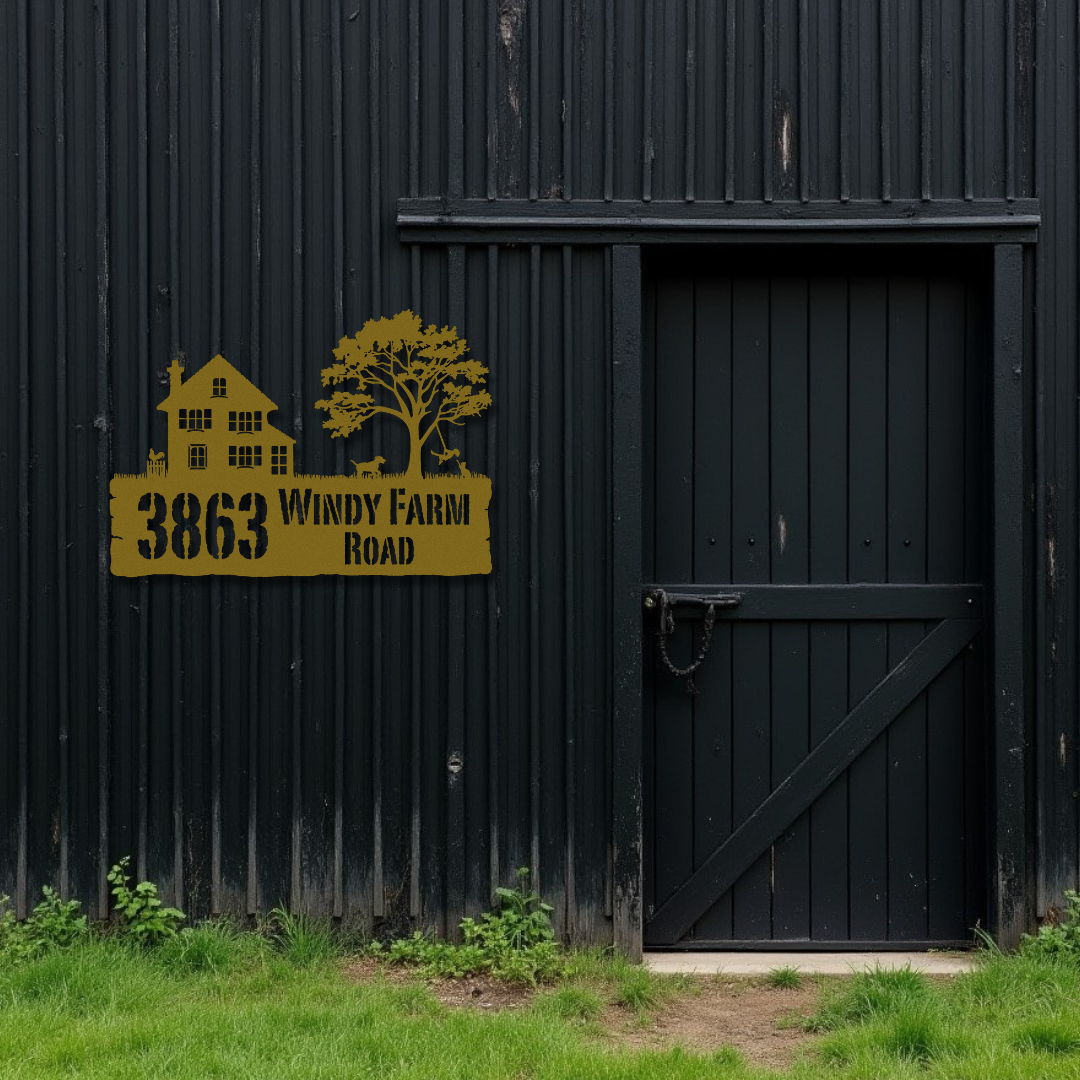 Our Little Farmhouse Address Sign